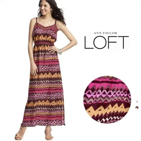 LOFT Geometrical design Maxi Dress - Picture 1 of 7
